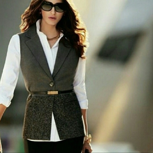 Cabi Over the Moon Tweed Vest Grey Size M #518 - Picture 2 of 8